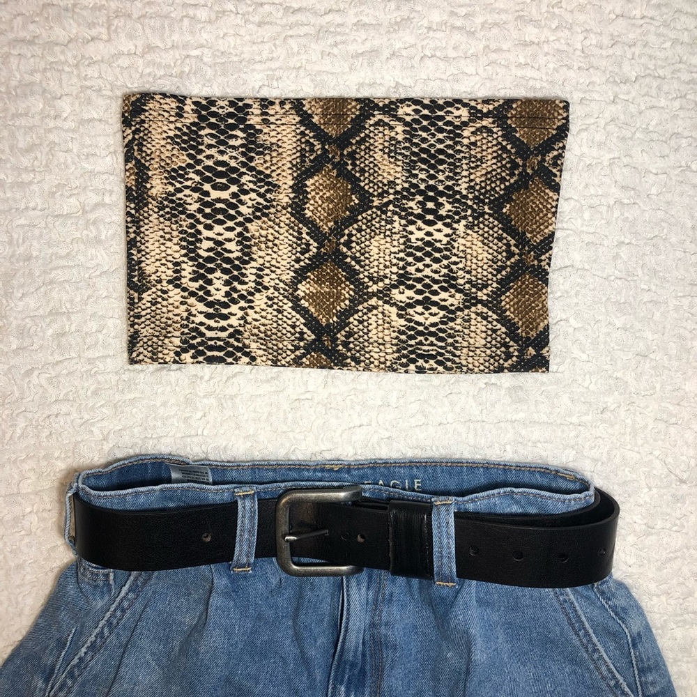SNAKESKIN CROP TOP -S